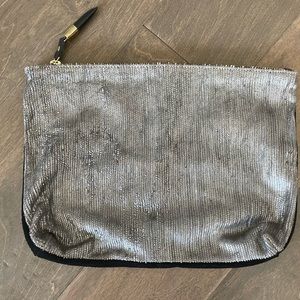 Kempton & Co. Metallic Textured Suede Pouch